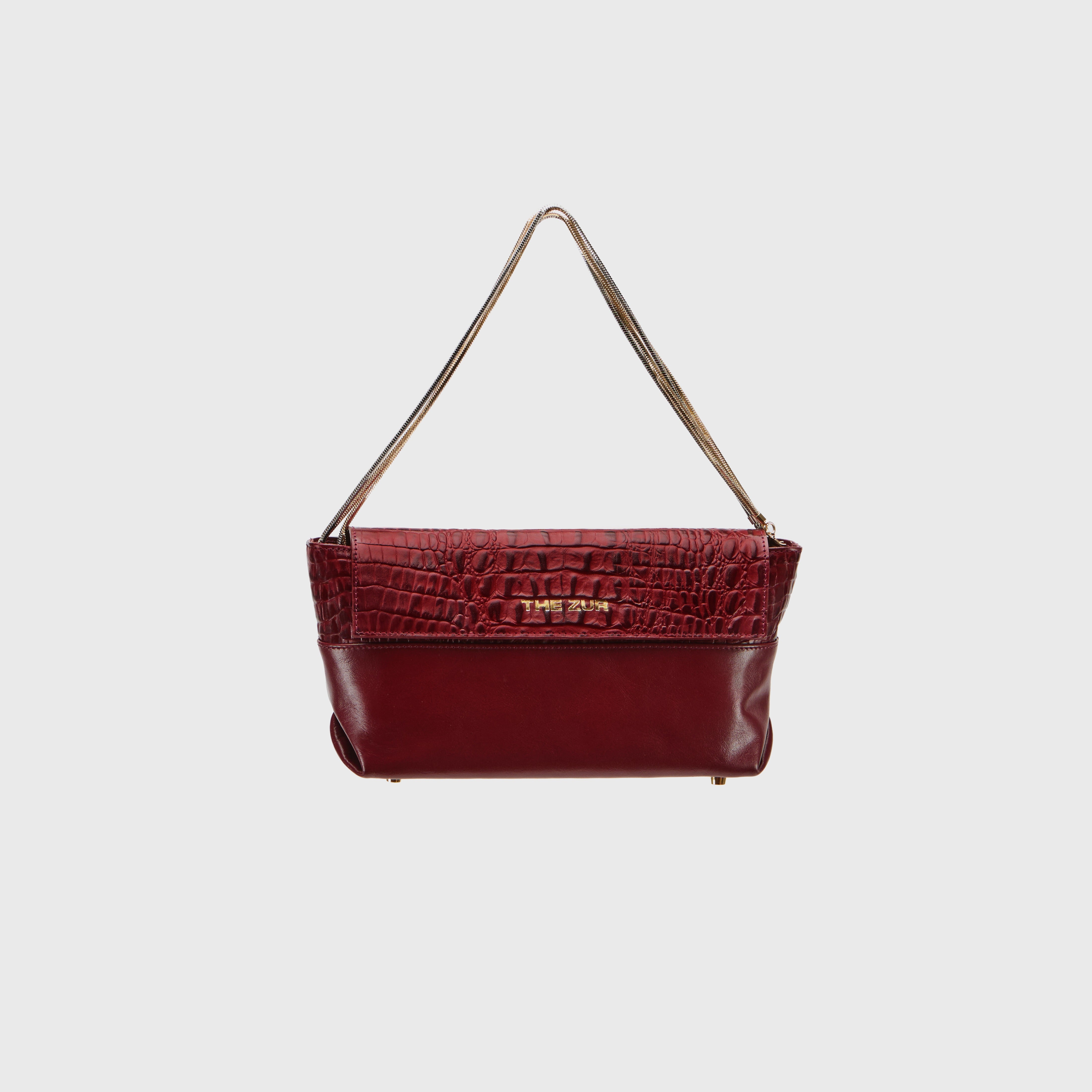 【SSFW】　New Maron Bag South | Crocco Burgundy – THE ZUR