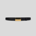 THE ZUR black belt with rectangular gold-tone buckle — front view