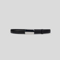 THE ZUR black belt with rectangular silver-tone buckle — front view
