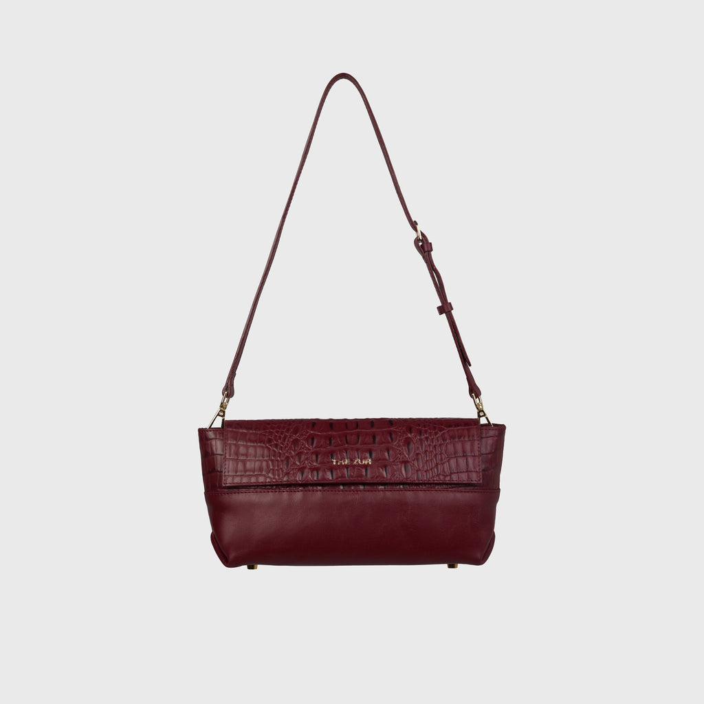 THE ZUR South burgundy bag with adjustable leather strap